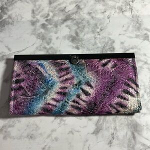 Wallet Purple, Blue, Black, White Snap Closure Wallet